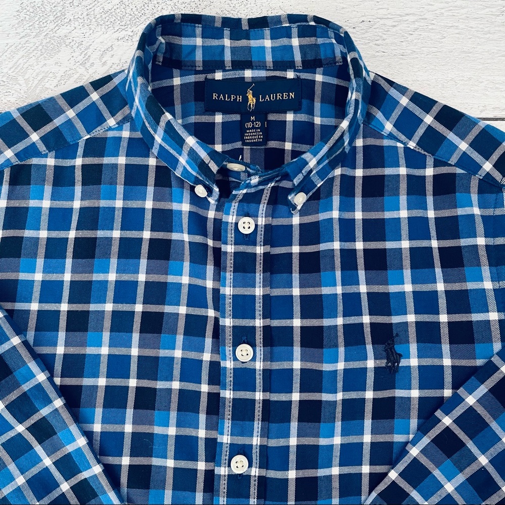 Ralph Lauren Boys Plaid Button Down Shirt Size M (10-12) - Picture 2 of 7